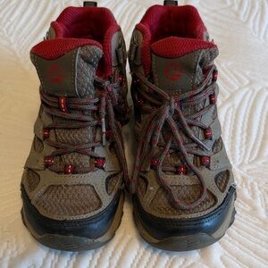 Little boy Merrell size 12 Gray and Red Hiking Boots